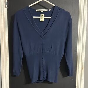 Max Studio Navy Sweater Set Size: L